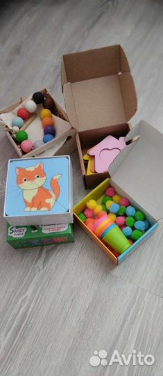 Деревянные-развивающие пазлы пакетом