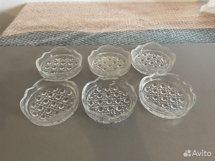 Розетки для варенья стекло/хрусталь 6 штук СССР