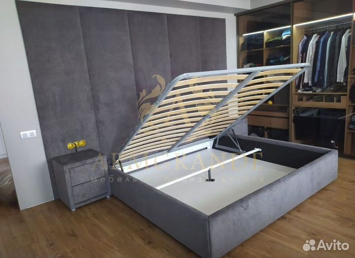 Кровать с мягким изголовьем с гарантией