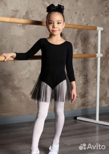 Гимнастический купальник 116-128р новый+чешки