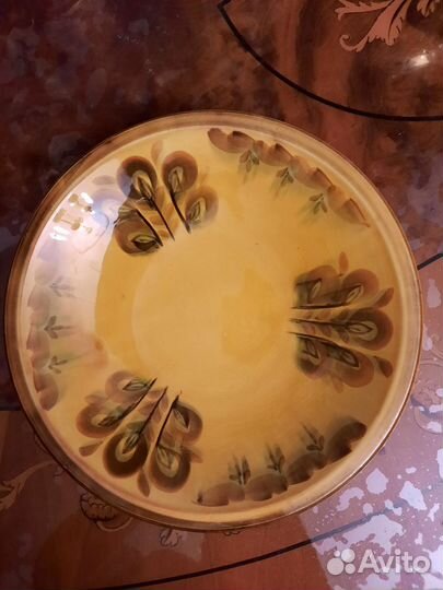 Блюдо декоративное керамика зик Конаково,26см