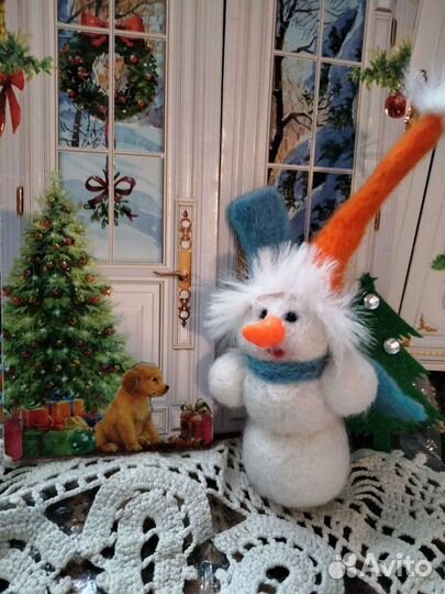 Снеговик елочная игрушка ручная работа