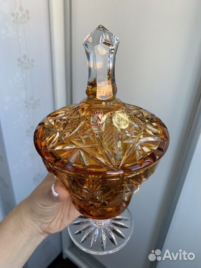 Бамбоньерка цветной хрусталь Германия Нахтманн