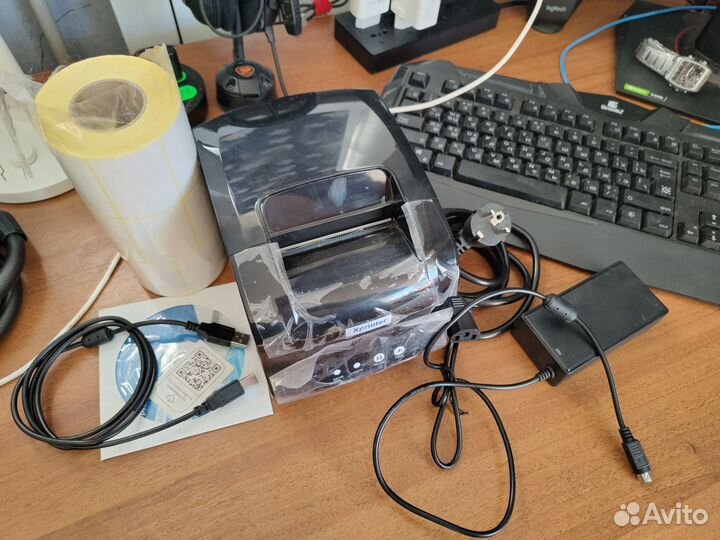 Термопринтер XP-365B для этикеток + этикетки