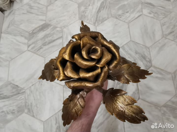 Роза металлическая декоративная