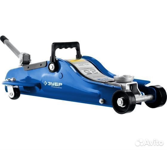 Подкатной домкрат зубр Т-65, 2.5т, 90-360мм, кейс