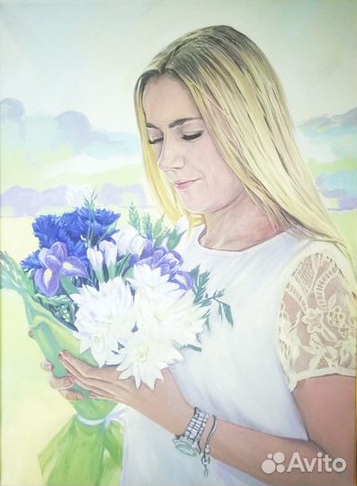 Портрет с фото маслом на холсте