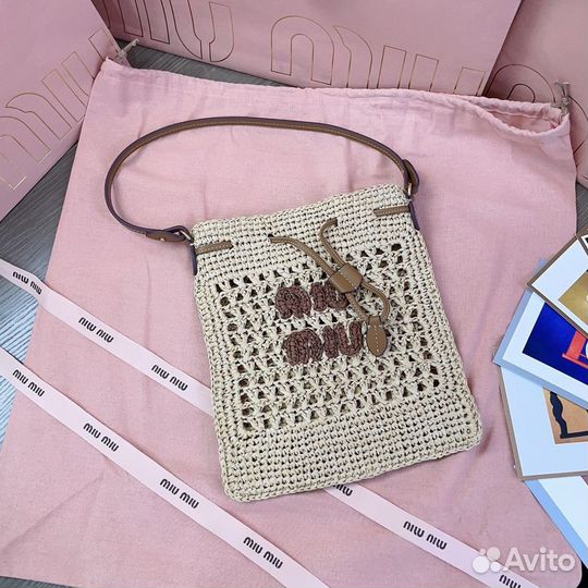 Сумка Miu Mi*u Woven fabric mini-bag