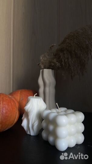 Формовые свечи куб, волна