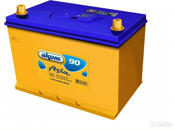 Топ аккумулятор 90 А/ч Аком Азия