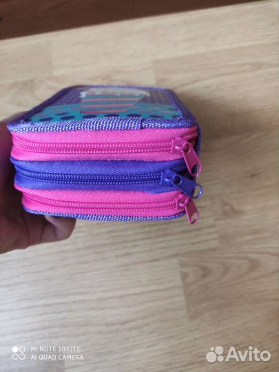 Hatber пенал школьный 3 отделения на молнии