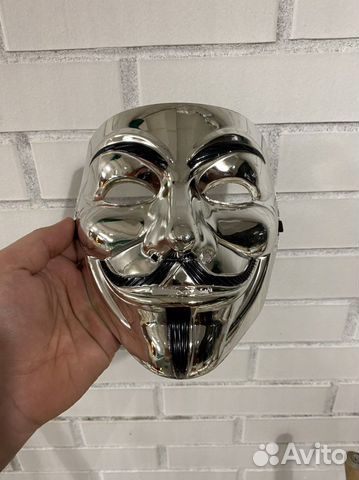 Маска Гая Фокса, серебро