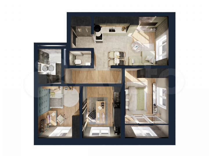 4-к. квартира, 62,6 м², 14/25 эт.