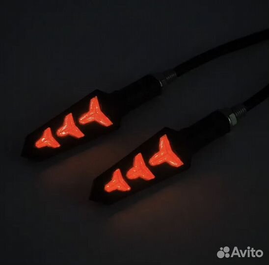 Поворотники для мотоцикла универсальные (Красный)