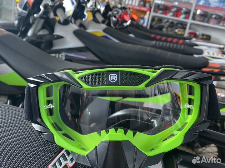 Очки кроссовые rockot RM-337 зеленый-черный