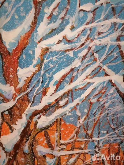 Картина маслом на холсте 40х90 большая