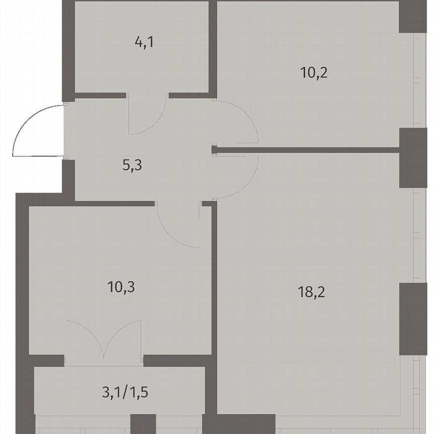 2-к. квартира, 49,6 м², 5/11 эт.