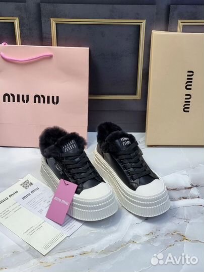 Кроссовки зимние Miu Miu натуральные женские