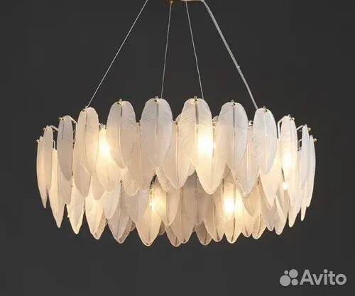 Люстра подвесная листья 10 лампочек D800