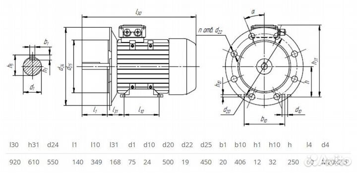 Электродвигатель 5аи 250 М4 (90кВт / 1500об)
