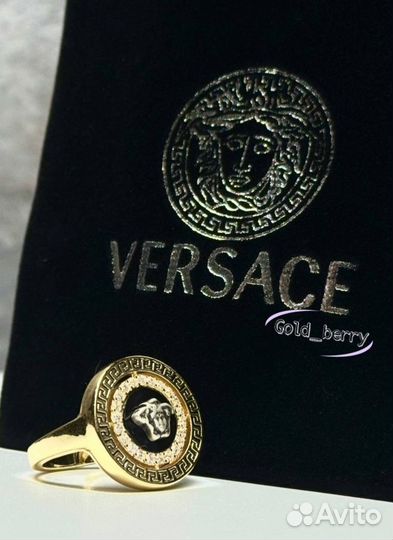 Кольцо versace гравировка