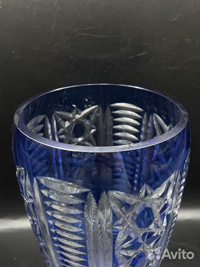 Ваза для цветов синее стекло СССР (сзр)