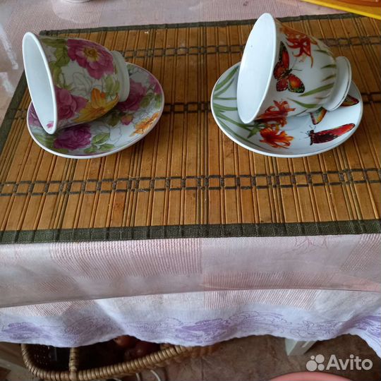 Чашка с блюдцем СССР б.у салатники