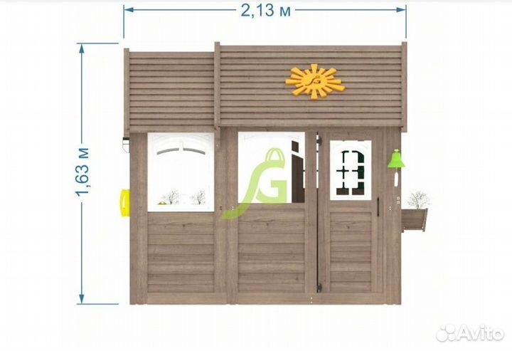 Детский домик игровой Коттедж 2