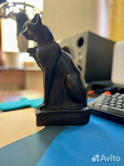 Египетская статуэтка кошка Бастет Мау Алебастр