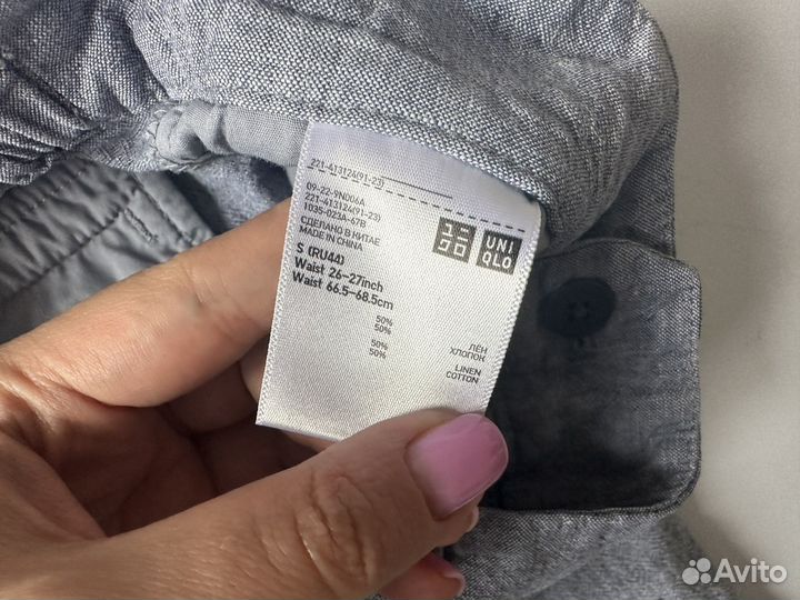 Льняные брюки uniqlo Лен S M 44 46