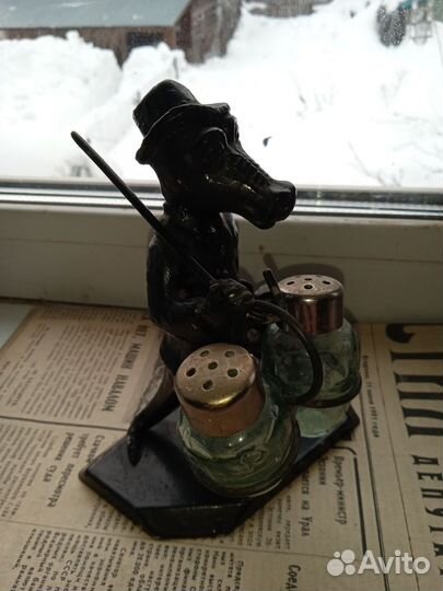 Статуэтка Крокодил Гена СССР литьё