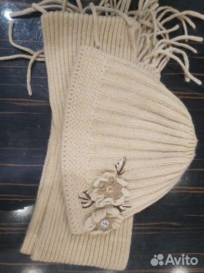 Шапка+шарф детские для девочки/девушки зима 54