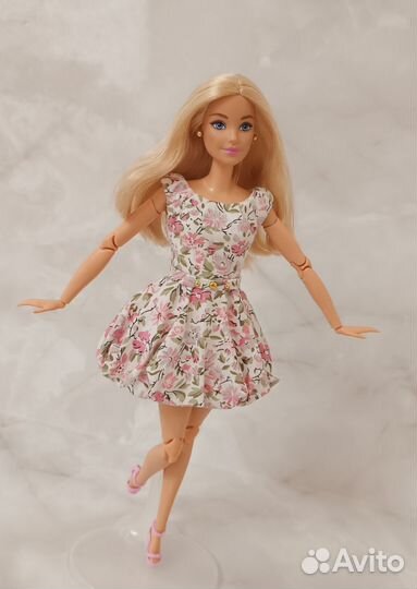 Розовое платье- зефирка для Барби