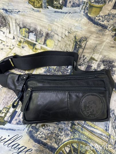 Мужская кожаная поясная сумка Diesel
