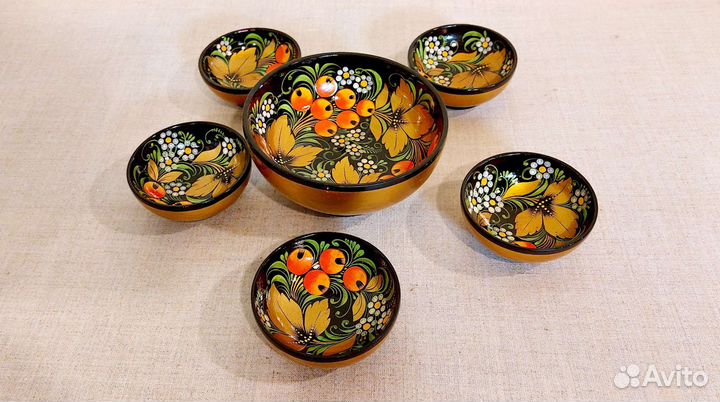 Хохлома посуда, ложки и чаши времен СССР