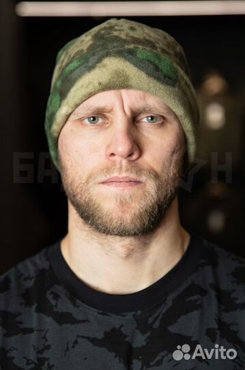 Шапка флисовая с отворотом, атака мох