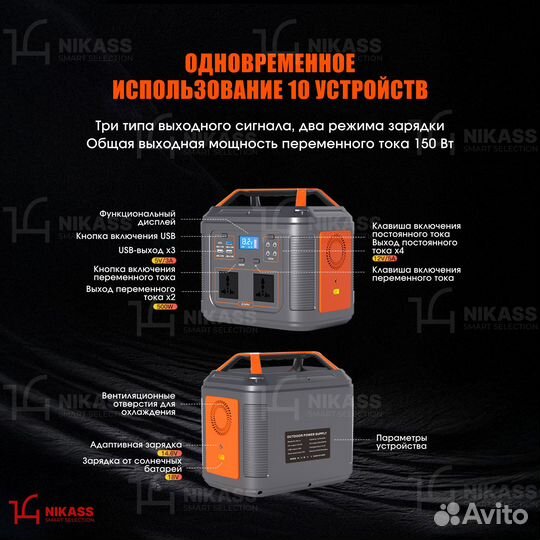 Портативная зарядная станция 48 000 мАч