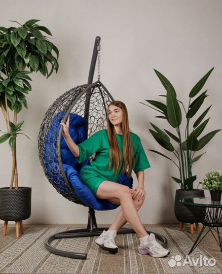 Подвесное кресло кокон капля ротанг
