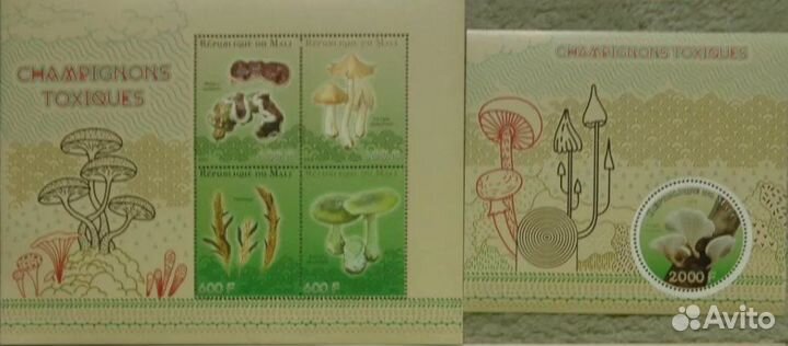 Марки флора, фауна грибы минералы