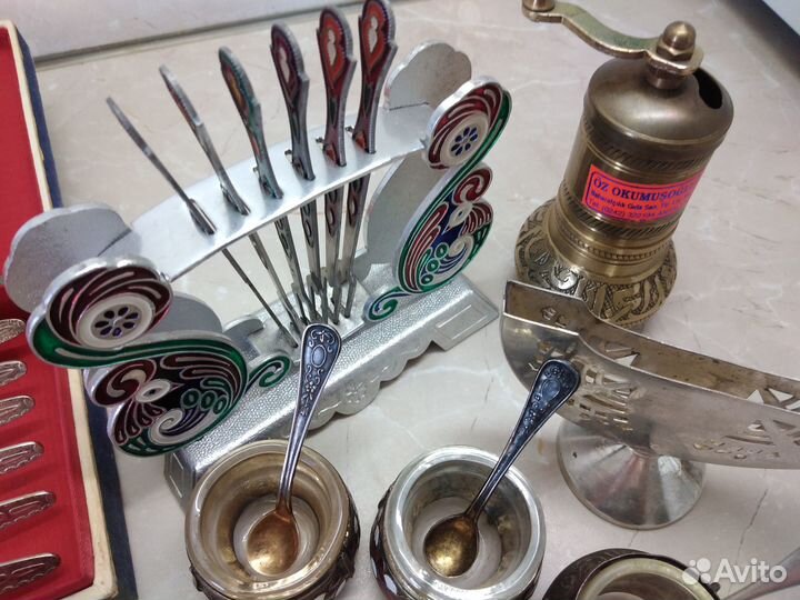 Рюмки, лопатки, солонки, ложки СССР. Мельхиор