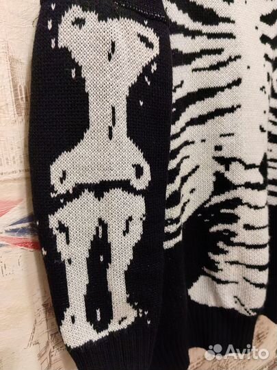 Свитер подростковый оверсайз 46 эмо кости скелет