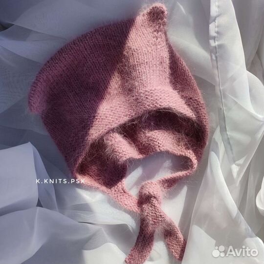 Детская шапочка пушистая с ушками котёнка