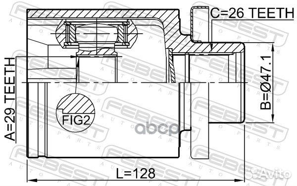 ШРУС внутренний левый 29X47.1X26 VW T5 2003-201