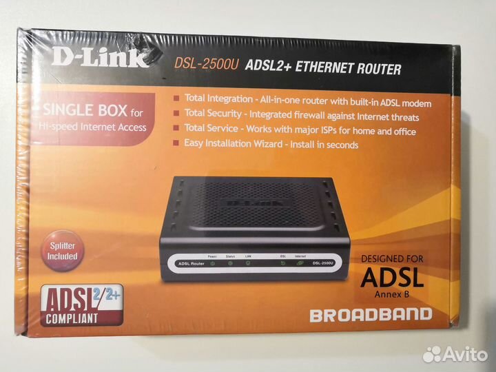 Новый D-Link DSL-2500U adsl2+Ethernet Router