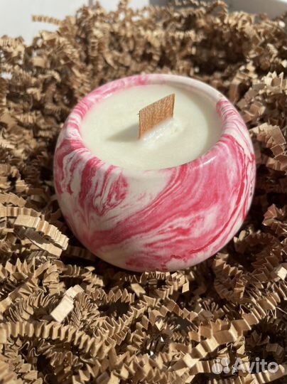 Ароматическая свеча в гипсовом подсвечнике