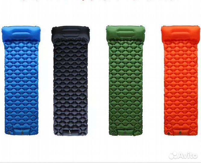 Туристический надувной матрасс подушкой
