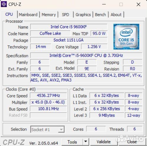 Intel core i5 9600kf + MSI Z390 + 16 gb