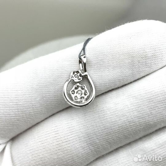 Новая Золотая подвеска с бриллиантами 0.35ct 750