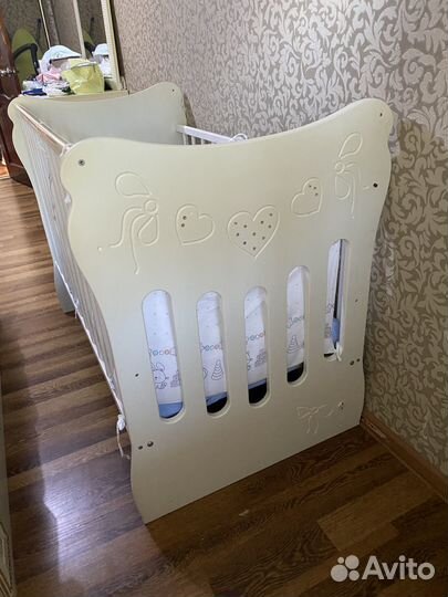 Детская кровать с ящиком и матрац