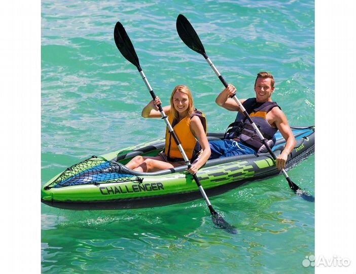 Двухместная надувная лодка / байдарка Intex 68306